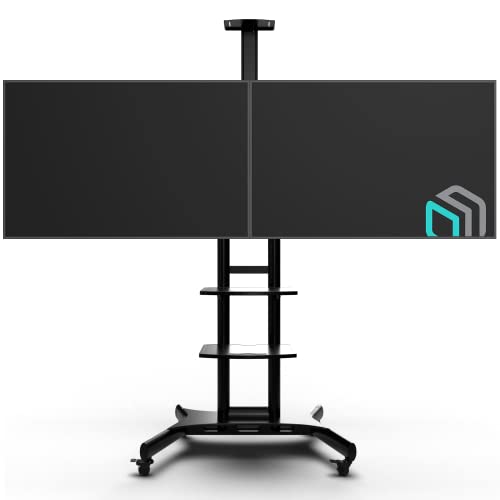 Onkron Dual Tv Mount For Lcd Led Oled 4K Flat Curved Screens 40-65 Inches Up To 100 Lbs Each - Dual Screens Adapter For Mobile Tv Stand Ts1881 Dual Vesa Compatible Up To 600X400 (Adv-1881) Black #TOP6