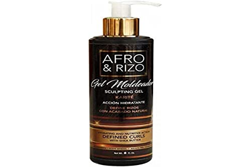 Afro & Rizo Gel para esculpting de 236 ml – Gel para modelar para rizos definidos e hidratados, libre de sulfatos, parabenos y aceites minerales