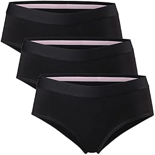 DANISH ENDURANCE Damskie Majtki Hipster z Bawełny Organicznej, Figi, Comfort Fit, Miękka Bielizna z Certyfikatem OEKO-TEX, Zestaw, Czarne, Niebieskie, Szare, Bezmetkowe, Na Co Dzień, 3-PACK