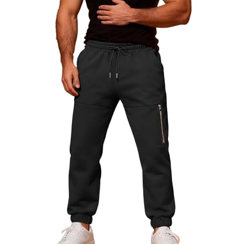Generico Pantalones de jogging para hombre pantalones chándal hombre deportivos algodón con bolsillos cremallera largos pantalones harem pirata pantalones de entrenamiento para el ocio Jogger de viaje