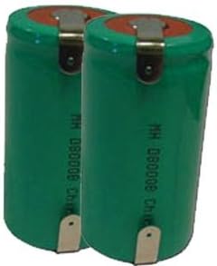 Two D-Size 1.2 V 9000 mAh NiMH Rechargeable Battery with Tabs