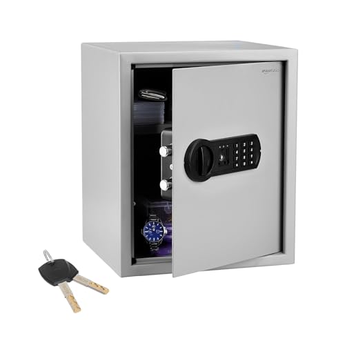 Image of Amazon Basics Digital Safe with Electronic Keypad Locker for Home, Gross Capacity - 49L (Net - 43L), Grey