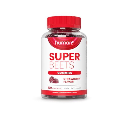 HumanN SuperBeets Strawberry Heart Gummies - Beetroot & Grape Seed Extract 120 Count