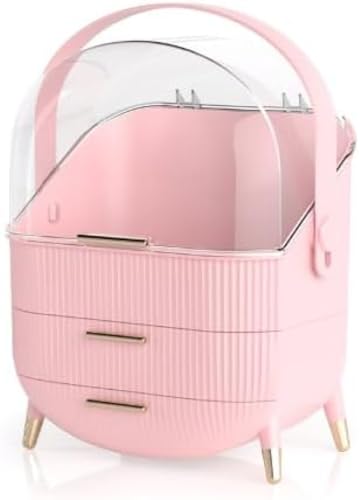 Rutexc メイクボックス、化粧品収納、大容量、 持ち運びやすい、引き出し式、蓋付き、デスクの上に置いても場所を取らず、スッキリとした空間を作ることができます。日常のメイクルーティンをスムーズにするための役立つボックスです。お気軽にご購入ください。