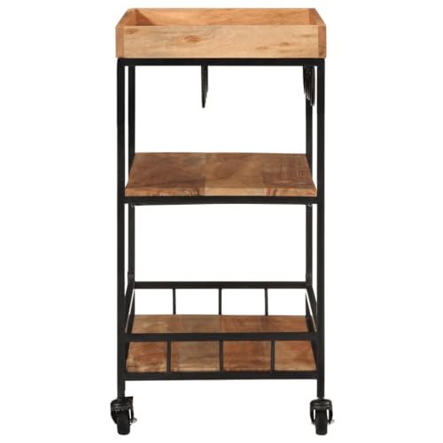 Mueble bar de madera maciza de acacia y hierro Mangloder de diseño industrial moderno 3