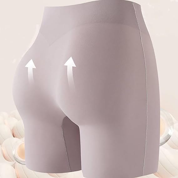 Women High-Waist Ice Silk Underwear with Tummy-Control Hip-Lifting, Anti-Exposure 2-in-1 Bottoming Safety Pants3