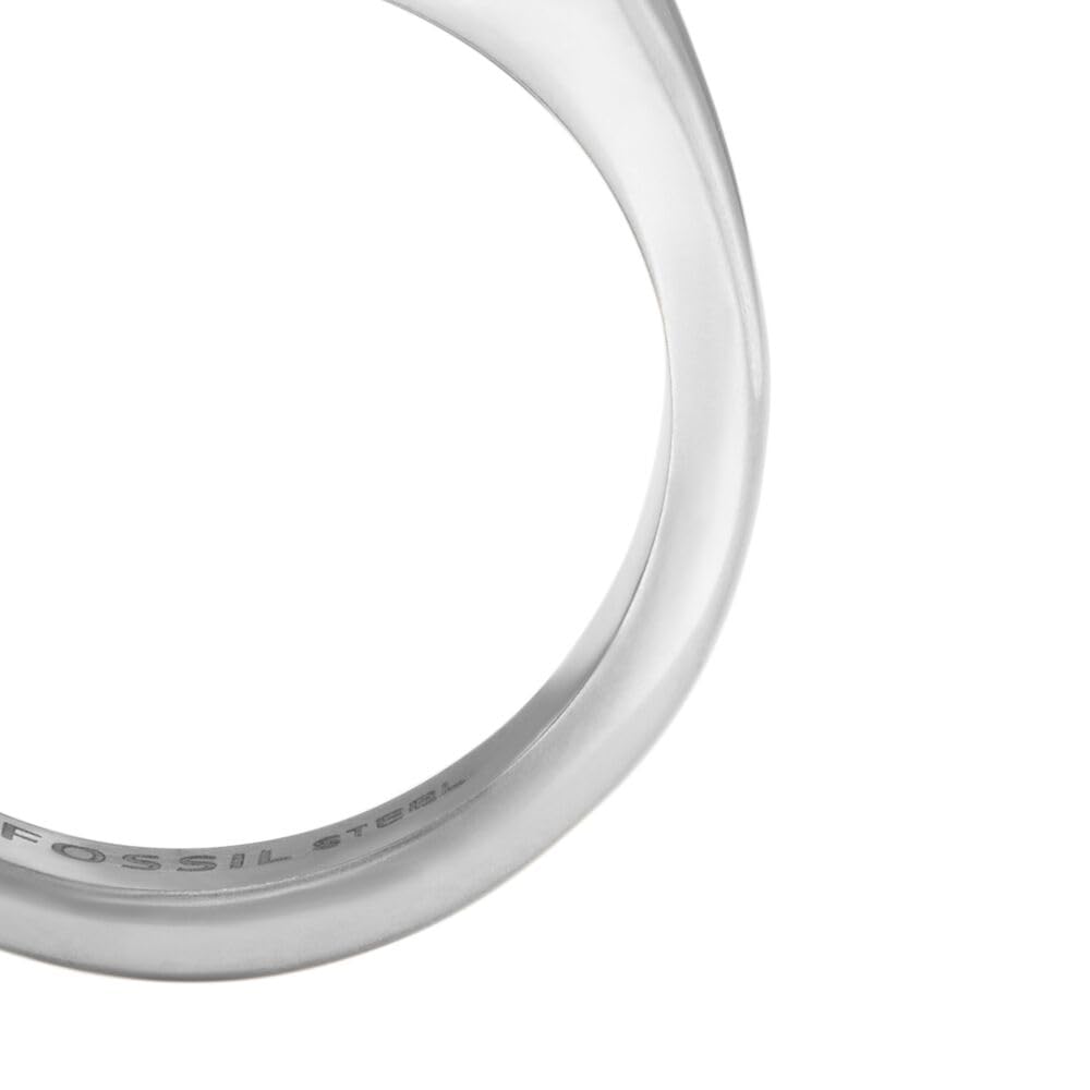 Fossil Herrenring Schmuck, Silber-Ton oder Gold-Ton Edelstahl Signet
