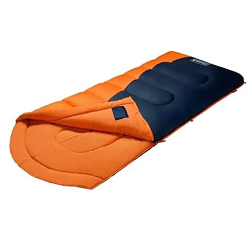 Coleman Montauk 20°F Big and Tall Sleeping Bag, Tiger Lily Orange