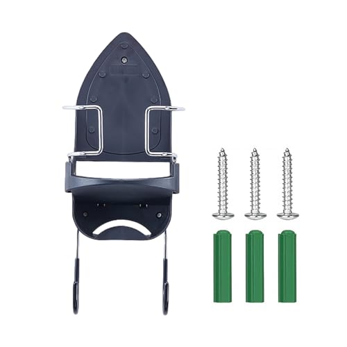 Support de planche à repasser facile à installer - Support de suspension pour plaque de fer - Voici un titre de produit pour l'annonce - Support mural avec double crochets - Noir - Taille unique