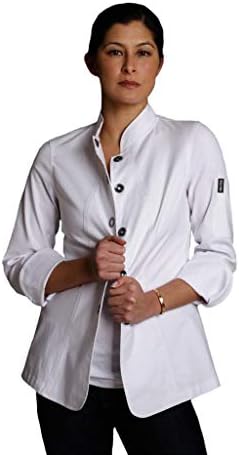 Rouxbe Designer Women's Chef Jackets (X-Large, White)