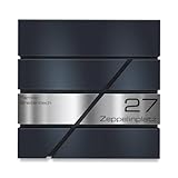 Metzler Cassettta lettere personalizzata, targhetta in acciaio inox incisa, numero civico, scomparto giornali, lucchetto, resistente intemperie, montaggio parete, moderna