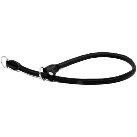 Hand Made Real LEATHER ROLLED SLIP DOG Choker COLORFUL COLLARS BLACK (24" (61cm) Diameter 10mm) Cover