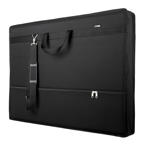 Artcase Max DIN A1 - Artist Portfolio Case, Hard-Cover Drawing Folder A1, Large Format Document Transport Bag 90 x 68 x 8 cm, storage professional artist bag, waterproof durable polyester (Black)