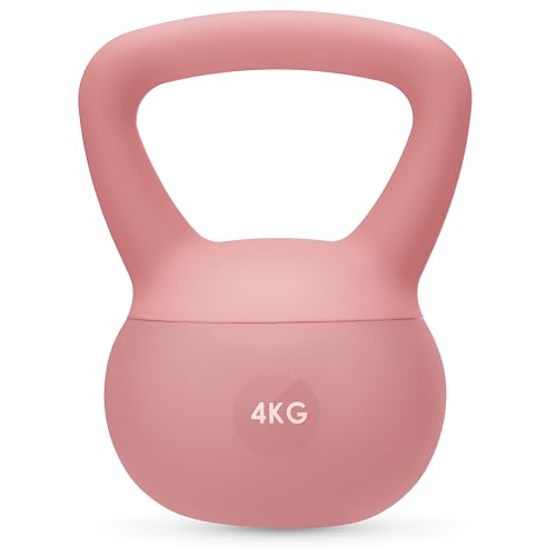 Gymtek® Weiche Kettlebell 4 kg, Handeln für Frauen - 4kg Kugelhantel - Kettlebell Soft, Gewichte Hantel, Kugelgewicht, Home Gym Equipment, Fitness, Krafttraining, Sport Geräte für Zuhause