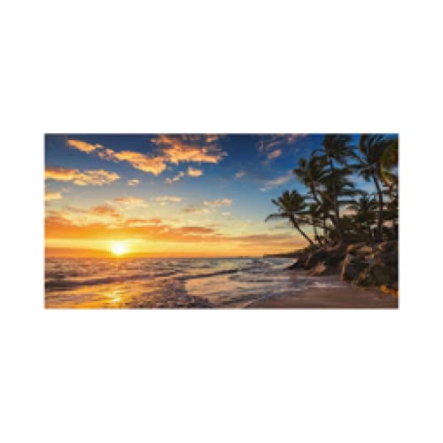 Coucher de soleil toile peinture grand format pour apaiser votre chambre