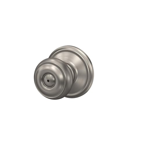 Image of SCHLAGE Georgian Bed /Bath Privacy Door Knob with Lock, Satin Nickel