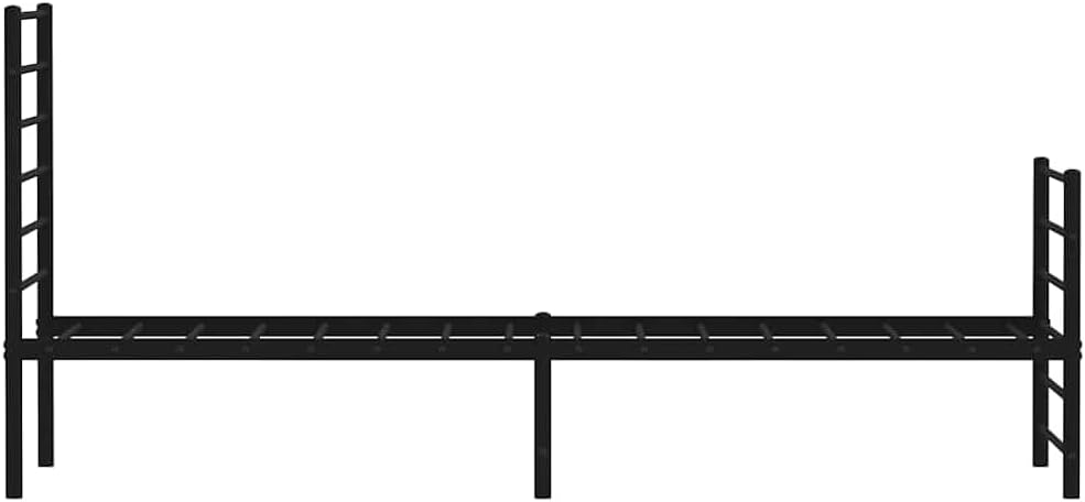 vidaXL 12 Inch Twin XL Metal Bed Frame with Headboard & Footboard, No Box Spring Needed, Noise Free Platform Bed Frame with Steel Slats, Easy Assembly, Under Bed Storage, Minimalist, Black