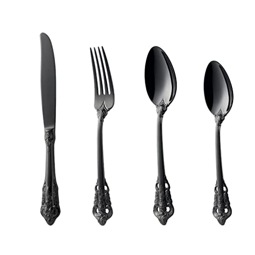 Ensemble de couverts 4 pièces en acier gaufré pour offrir et sublimer une table
