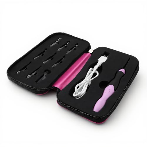 Dpofirs Ensemble de Crochets à LED, Aiguilles à Tricoter Interchangeables Rechargeables 9 en 1 avec Têtes de 2,5 à 6,5 Mm, Crochets de Tissage Lumineux à Chargement USB pour Débutants et Artisans