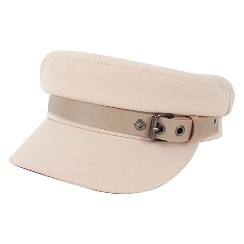 Danse Jupe Women Visor Beret Newsboy Paperboy Painter Cap Hat Greek Fisherman Sailor Fiddler Hat, 5321-beige, One Size Cover