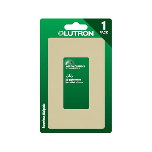 Lutron Claro Light Switch Cover Plate, 1 Gang Wallplate, for Decorator Light Switches, Screwless Switch Plate Cover, Gloss, CW-1-IV, Ivory