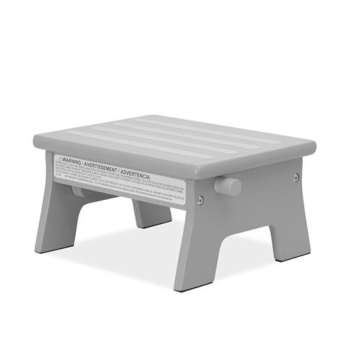 Dream On Me Ease-Up Adjustable Nursing Footrest in Pebble Grey, Made of Sturdy Pinewood, Lightweight, Easy to Assemble