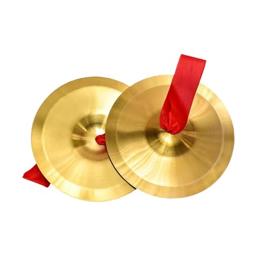 KiBcsLic Platillos de Mano Mini Platillos de Percusión Infantil Cobre Sonido Agudo Y Dinámico Adecuados para Enseñanza Baile Reuniones Familiares, 19cm
