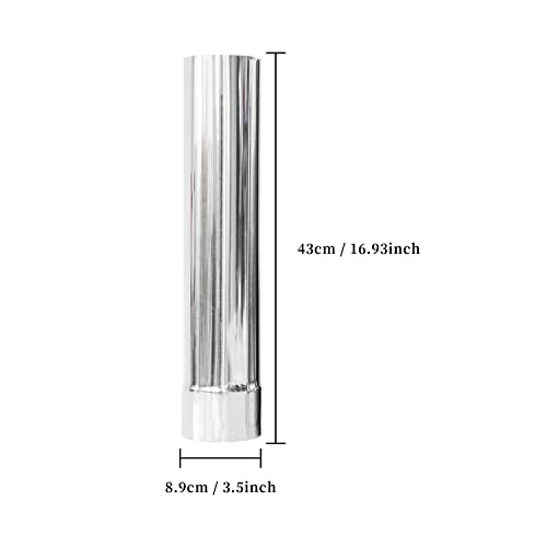 SoloWilder 4 pcs Thicken Stove Pipe Kit 3.5inch Chimney Flue for Vent Smoke & Exhaust Length 16.9inchx43cm - Thumbnail 2