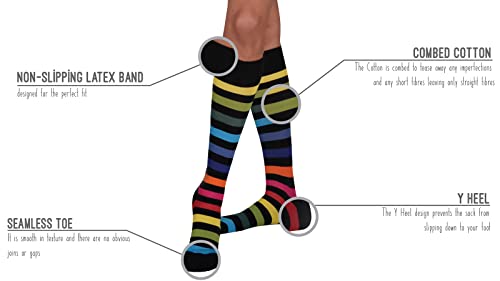 Image of Mysocks Unisex Extra Fine Combed Cotton Rainbow Socks | Seamless Toe | Reflect Your Style | Make Your Steps Enjoyable