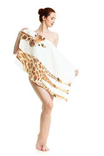 Ofloral Funny Giraffe Hand Towels Cotton Washcloths,Wild Animal Watercolor Giraffe Brow White Comfortable Soft Towels For Bathroom/Kitchen/Yoga/Golf/Hair/Face Towel For Men/Women/Girl/Boys 15X30 Inch #TOP7