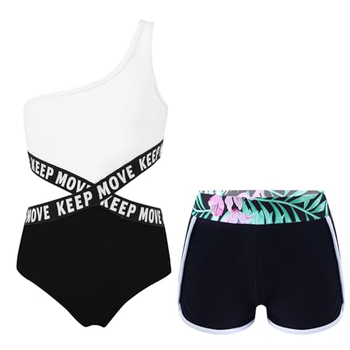 Moily Kids Girls Floral 2 Piece Tankini Swimsuit Set Crisscross Cutouts Waist Rashguard Swimwear with Shorts3