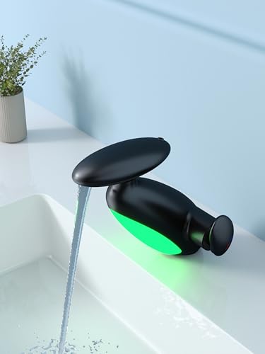 Robinet de lavabo LED 4 modes avec jet cascade et douchette amovible rotative - 8