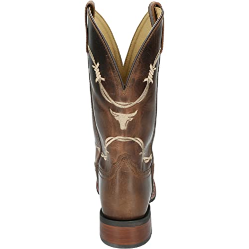 Image of Smoky Mountain Men's Logan Western Boot Square Toe Brown 8 EE