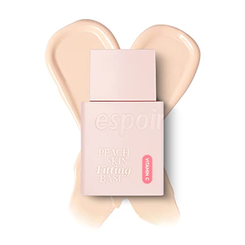 ESPOIR Peach Skin Fitting Base All New 1 fl. oz. SPF50+ PA++++| Improving Uneven Skin Tone | Tightly Adhering, Longlasting Full Coverage Foundation Primer | Substitute for Sunscreen|Korean Makeup