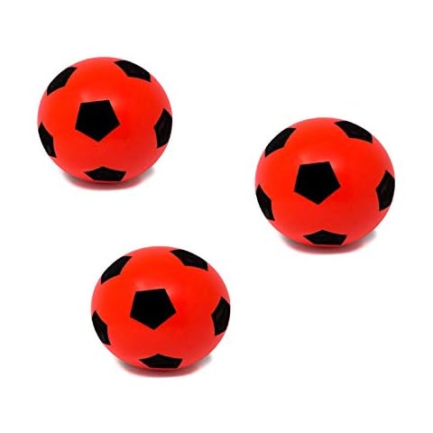E-Deals Pack of 3 17.5cm Red Foam Balls Indoor Outdoor Soft Sponge Foam Soccer Ball Great Fun Cover
