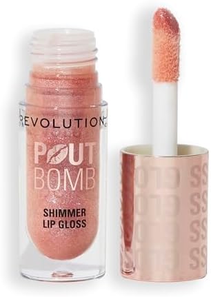 Revolution, Pout Bomb Shimmer Gloss, Brillo Labial con Efecto Moj...