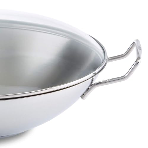 Fissler, Kunming Wok (Ø 36 cm), Edelstahl, unbeschichtet, mit Glasdeckel & Gittereinsatz, Induktion – Ansicht 6