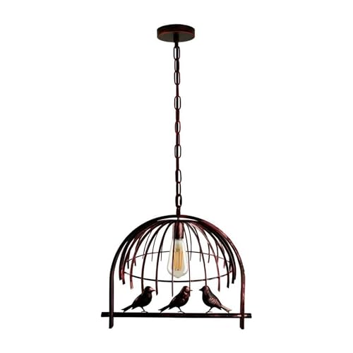 LEDSone Suspension industrielle suspendue en forme de cage à oiseaux E27 Base Vintage Lampe...