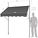 KELIXU Manual Retractable Awning, 78-Inch Adjustable Retractable Awnings for Patio Door Exterior Sunshade Shelter, Window Awning Canopy with UV Protection for Backyard, Garden, Balcony - Gray