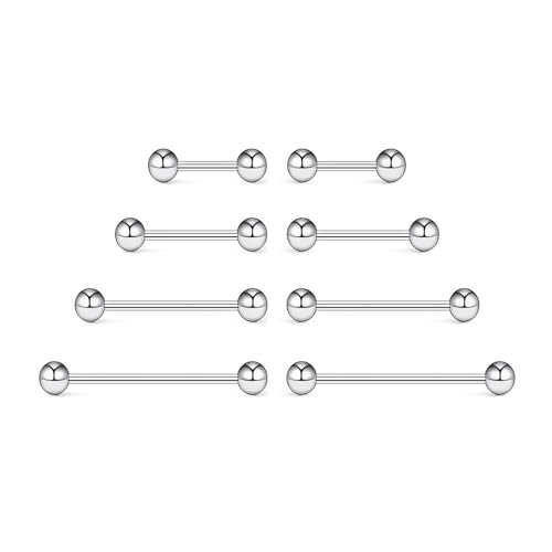 NewkeepsR Steel 20G Nipple Piercing Barbell 6-12mm