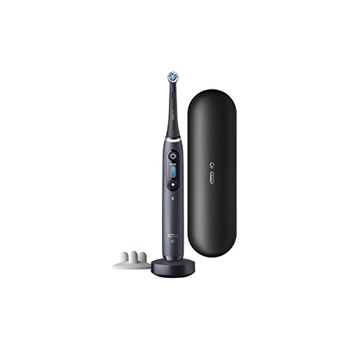 Oral-B iO - 8s - Go Electric, Rechargeable Electric Toothbrush, 1 Black Toothbrush with Magnetic Technology, Color Display, 1 Head, 1 Premium Travel Case