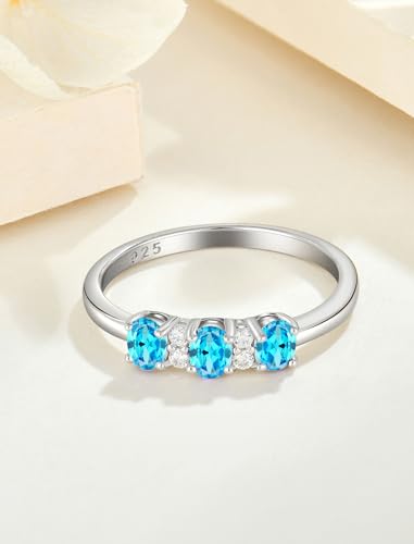 Stackable Rings Sterling Silver Ring for Women Clear Birthstones Wedding Rings Engagement Jewelry4