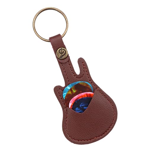 Kisangel 1Set Guitar Picks Case Holder Compact Lightweight Keychain Bag for Secure Storage Stylish Guitar Shaped Design for Music Enthusiasts Fashion Lovers