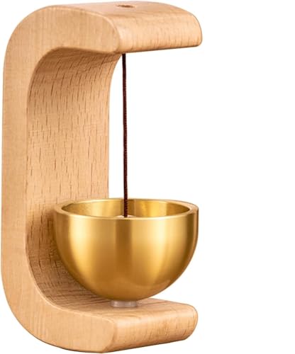 Image of ZUDELLA Wooden Door Bell Chime - Brass Shopkeeper Entry Alert for Small Doors, Wall Mount Classic Sound Bell, Decorative Vintage Doorbell for Home, Office & Store Use1-PCS