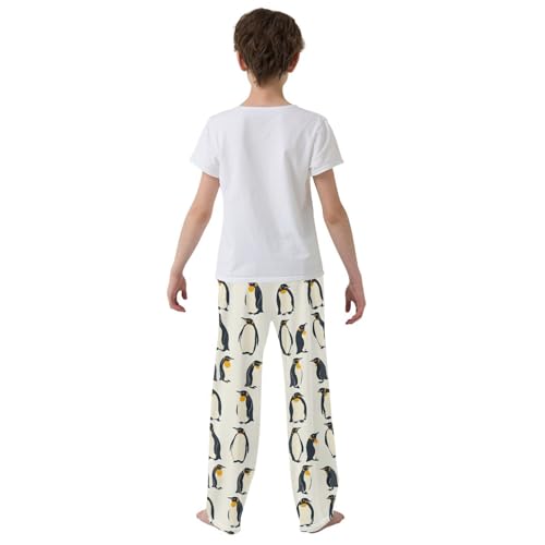Boys' Pants Doodle Yellow Penguin White Long Bottoms Jogger Pants Elastic Waist Trousers with Pockets S-XL3