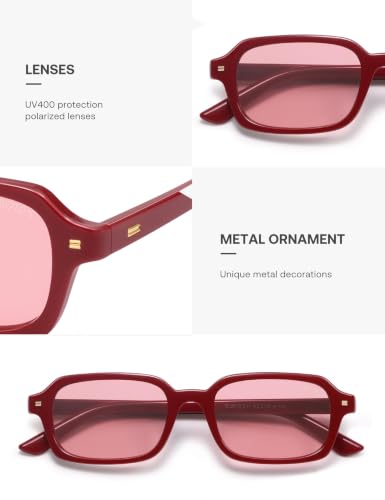 Image of SOJOS Trendy Rectangle Polarized Sunglasses Womens Mens SJ2610