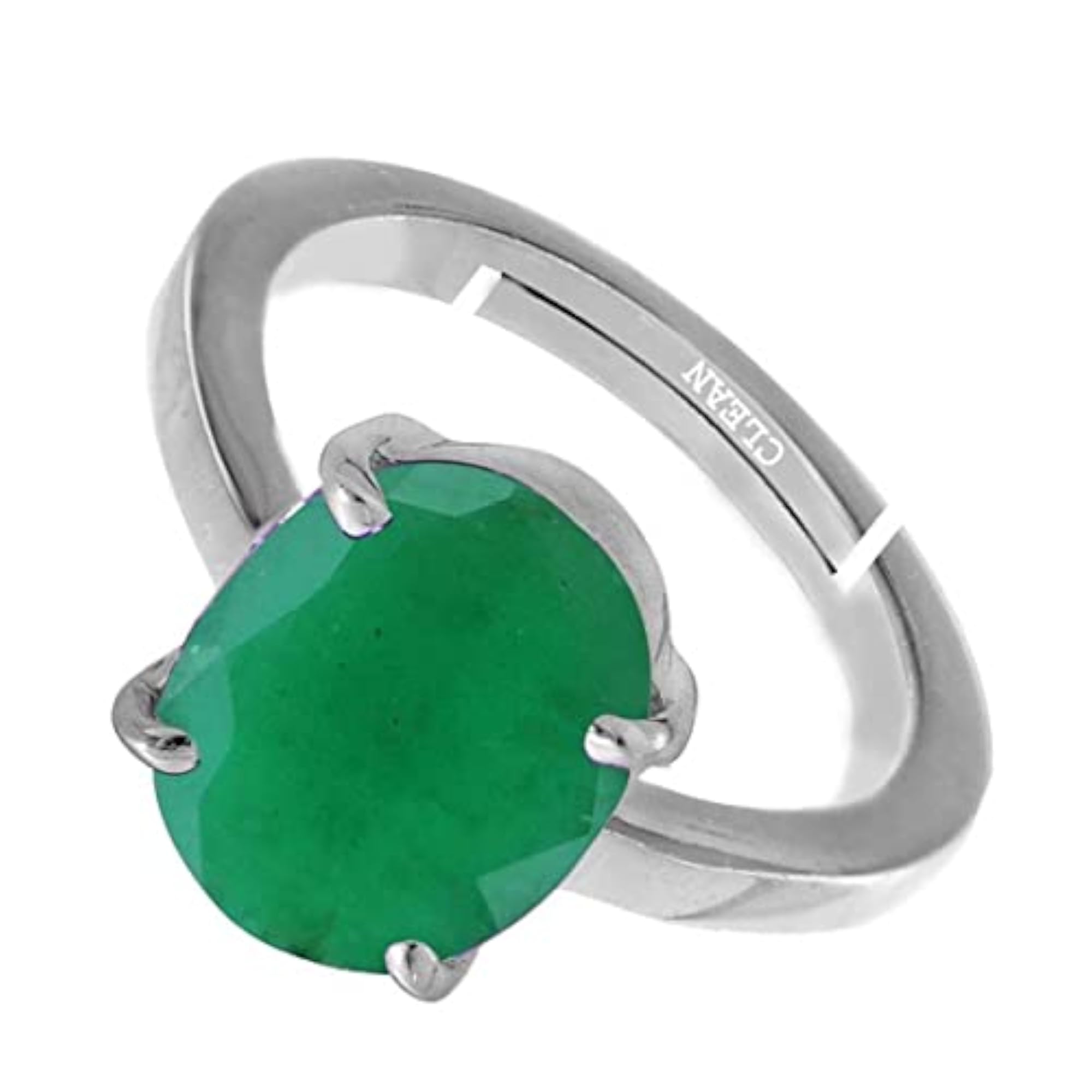 Emerald Gold Plated Adjustable Ring, 7.25 Ratti