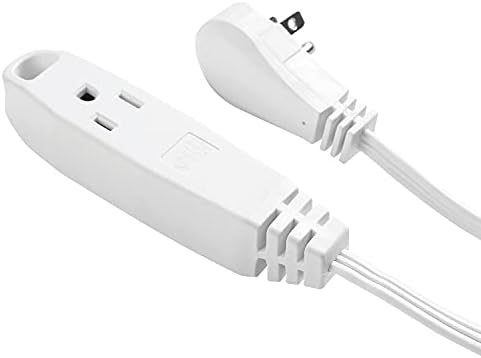Globe Electric 24302 10ft Medium Duty 3-Outlet Indoor Extension Cord, Grounded, Right Angle Plug, White - 2