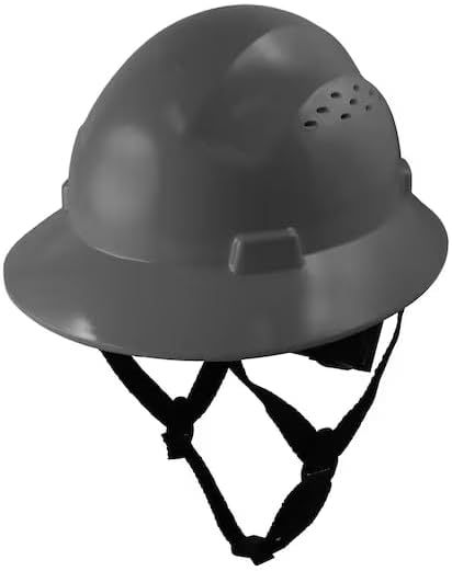 Vented Hard Hat, HDPE, 4 Point Ratchet, Type 1, Class C, Gray, Mfr: GH328G-A