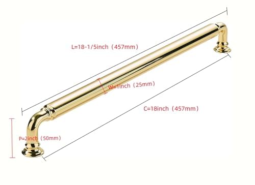 Polished Gold Appliance Pull - KH279, 18 in (457 mm) — KHTUMEWARE